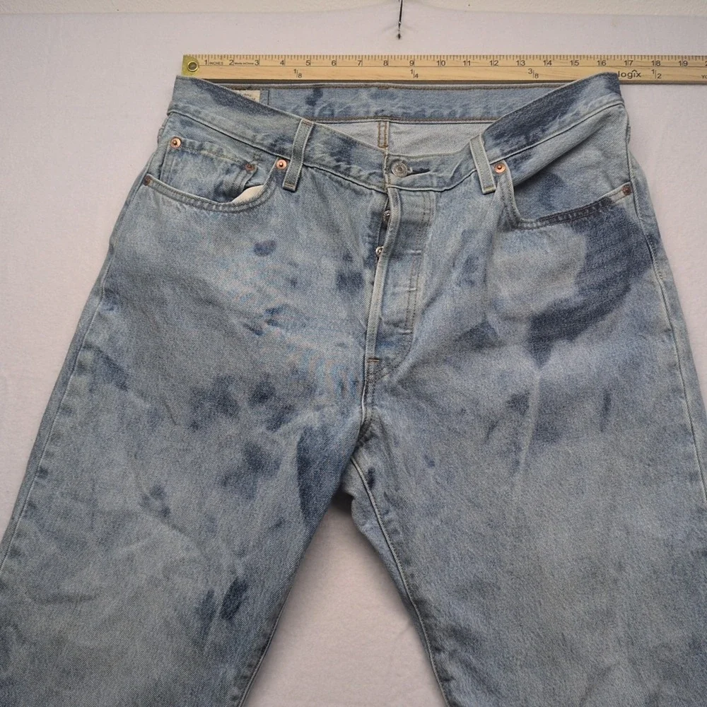 Levis 501 93 Jeans Mens 31x30 Blue Light‎ Wash Straight Button Fly Premium Denim
